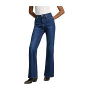 Retro Flare High Waist Denim Jeans