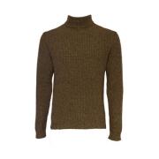 Brun Melange Mock Neck Sweater