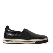 Elegante krokodillelæder lavtop sneakers