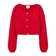 Cropped Cardigan i Lipstick Red