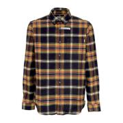 Langærmet Flannel Plaid Skjorte Sort