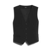 Sort Jersey Bomuld Gilet Jakke