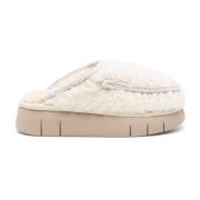 Hvide Shearling Mules