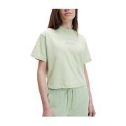 Grøn Pastel Broderet T-shirt