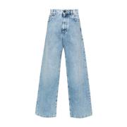 Denim Jeans med blegede effekt