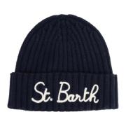 Ensfarvet Beanie med Logo Broderier