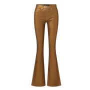 Guld Metallic Skinny Flare Jeans