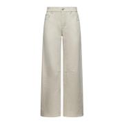 Beige Bomuld Twill Brede Ben Bukser