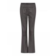 Lambskin Flare Leg Trousers