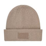 Ribstrikket Beige Hat