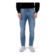 Blå slidt effekt herre jeans