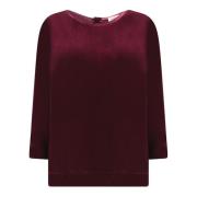 Bordeaux Velvet Bluse Elegant Topwear