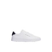 Hvide sporty sneakers med hamret finish