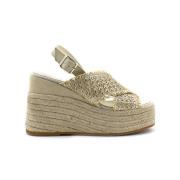 Platinum Raffia Kile Sandaler