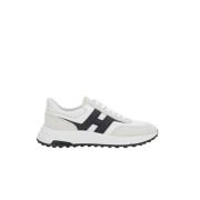 Hvide lavtop sneakers med H-detalje