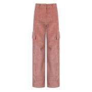 Rosa Cargo Bukser Corduroy Vintage Stil