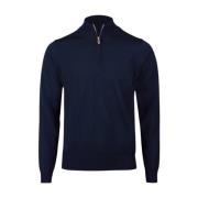 Klassisk Merinould Halv Zip Sweater