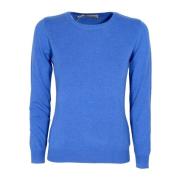 Blå Slim Fit Cashmere Sweater Produceret i Italien