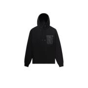 Sort Cargo Hoodie med Broderet Logo