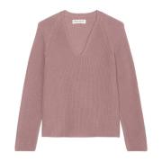 V-halsstrikket sweater afslappet