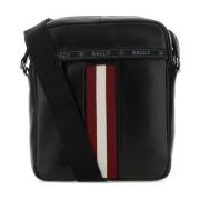 Stilfuld Sort Læder Crossbody Taske