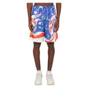 Flame Flag Mesh Shorts i BLÅ