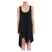 Sort Nylon Tank Top Kjole