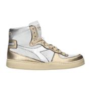 Metallic Vintage High-Top Sneakers