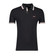 Sort kortærmet poloshirt