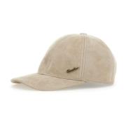 Suede Baseball Cap Beige