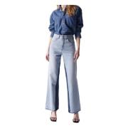 Push in Wide Leg Jeans med hemmelig glamour