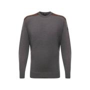 Uld og læder rullekrave sweater