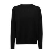 Sort Crewneck Uld Sweater