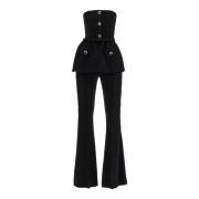 Bustier Jumpsuit med Peplum Bund