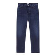 Tapered Cropped Jeans Blå Sort