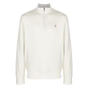 Bomuld Half-Zip Strik med Broderet Logo