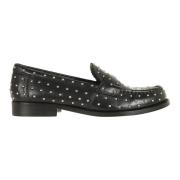 Sort læder loafers elegant stil