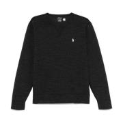 Sort Pony-Broderet Sweatshirt