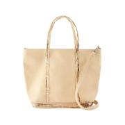 Bomuld Shopper Taske Beige Rhinesten