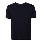 Blå Bomuld Linned T-Shirt Regular Fit