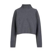 Sporty turtleneck sweater med logo