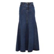 Fishtail Denim Maxi Nederdel