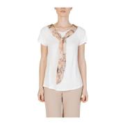 Beige Viskoseblanding T-shirt til kvinder