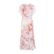 Pink Flutter Midi Kjole Elegant Stil