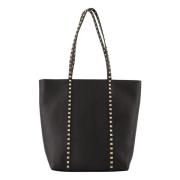 Rockstud Grained Leather Shopper Taske