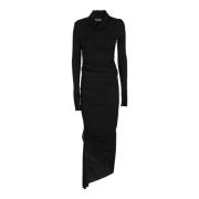 Asymmetrisk Jersey Midi Kjole