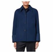 Navy Bayadère Pea Coat