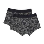 Mørkegrøn/Sort Grafisk Boxershorts 2-Pak