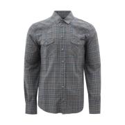 Slim Fit Cotton Check Skjorte med Perlemorsknapper