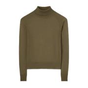 Grøn Bomuld Turtleneck Sweater